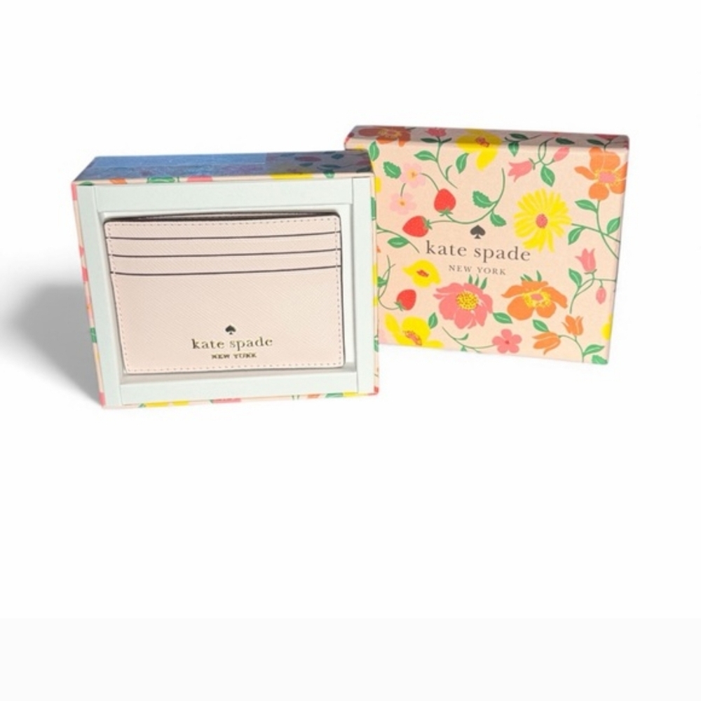 Kate Spade Madison Card Holder - Light Rose Saffiano Leather- New In Box - Picture 2 of 8